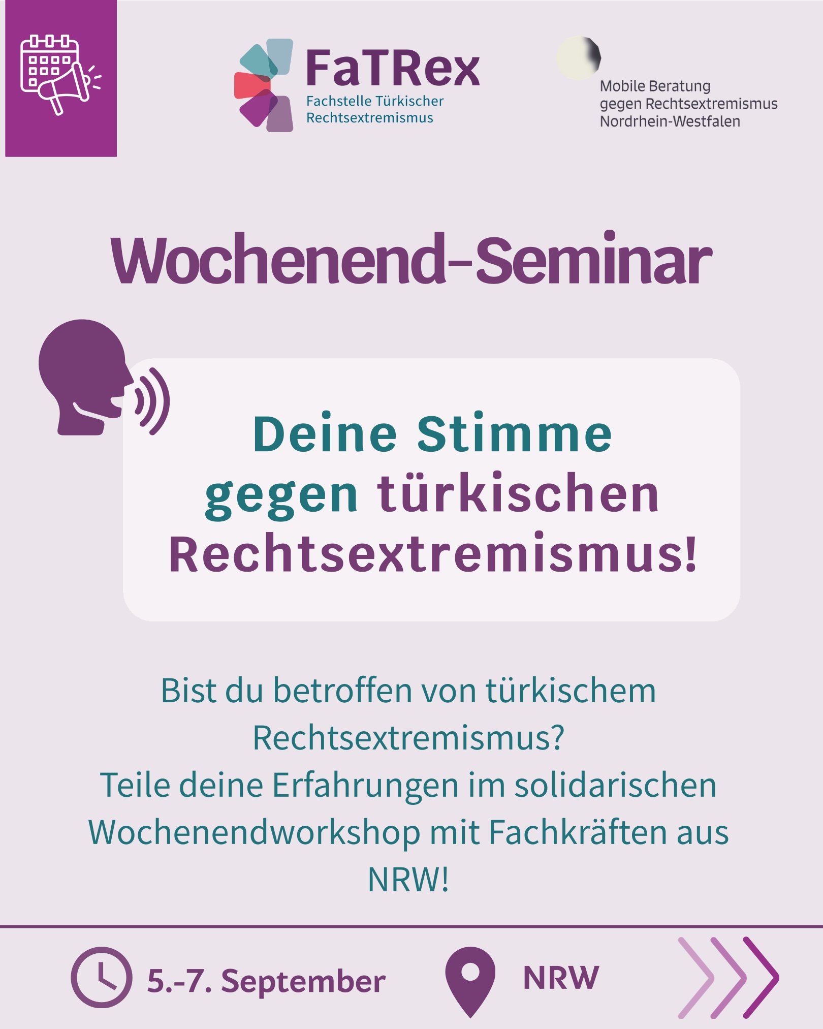 Wochenendseminar Deine Stimme gegen türkischen rechtsextremismus