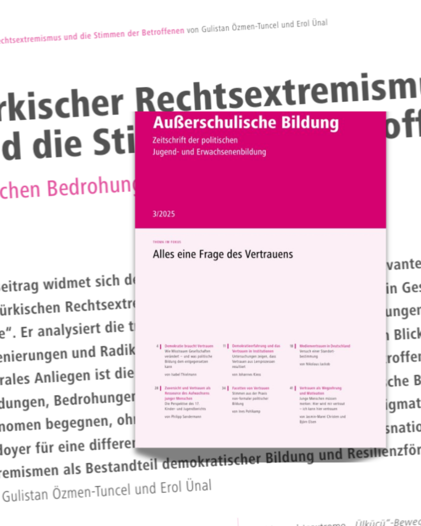 Fachartikel in „Außerschulische Bildung - Zeitschrift in der politischen Jugend- und Erwachsenenbildung” 3/2025